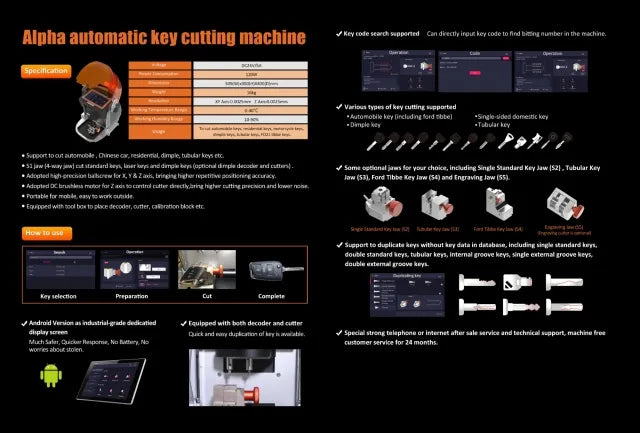 Kukai All in One Alpha Automatic Key Cutting Machine Patent
