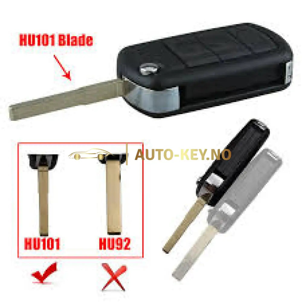 Range Rover Flip Remote Key Shell 3 Buttons HU101 Blade – Auto-Key.no AS